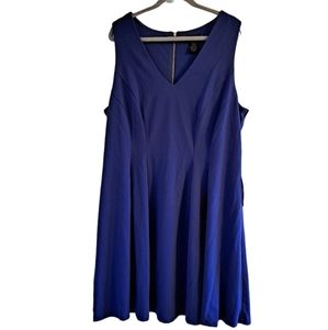 NEW Teeze Me Blue Sleeveless Pleated Fit & Flare Dress Plus Size 20